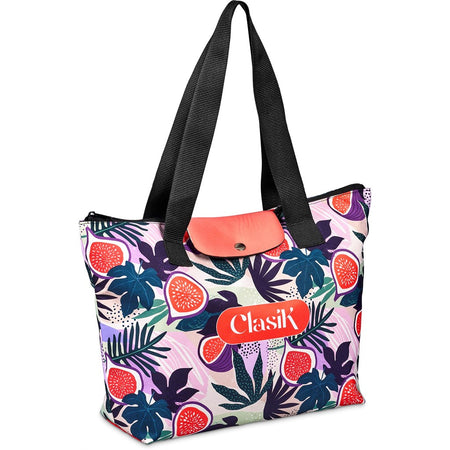 Pre-Printed Sample Hoppla Rosebank Polyester Roll-Up Tote Bag-0