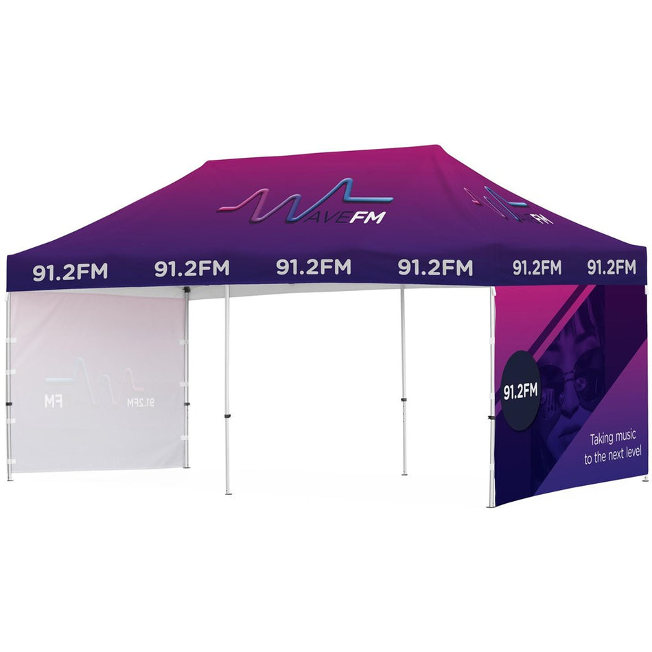 Ovation Sublimated Gazebo 6m X 3m - 2 Short Full-Wall Skins-0