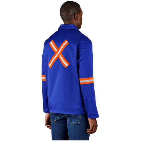 Site Premium Polycotton Jacket - Reflective Arms & Back - Orange Tape-0