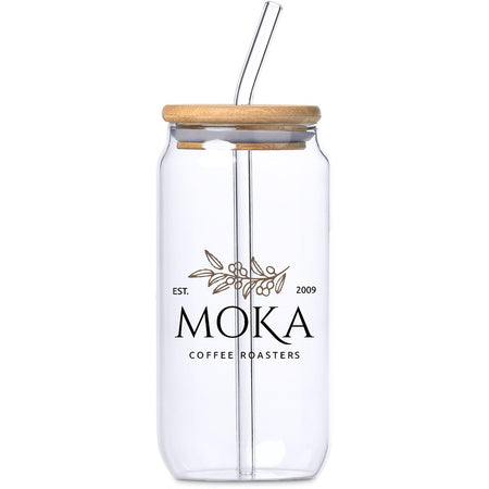 Okiyo Natsu Glass & Bamboo Tumbler & Straw - 500ml-0