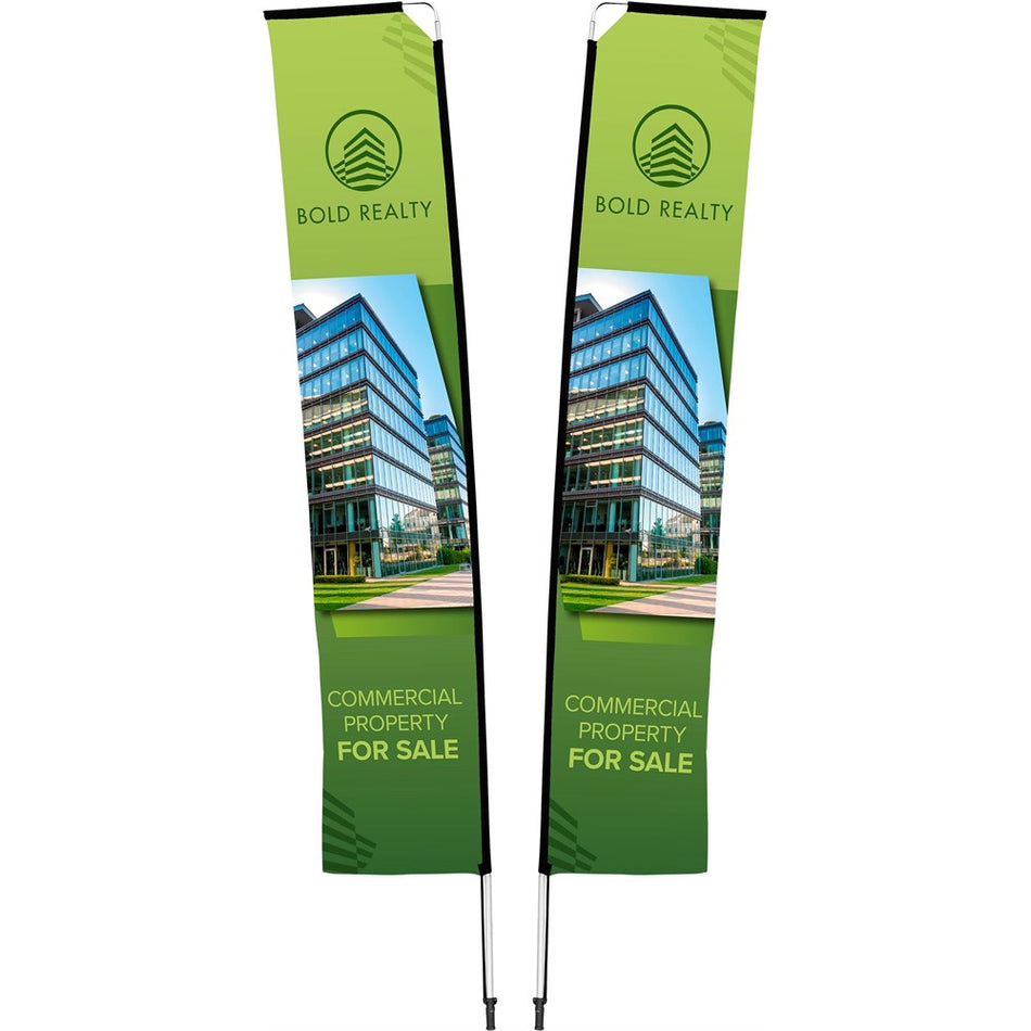 Legend 4M Sublimated Telescopic Double-Sided Flying Banner - 1 complete unit-0