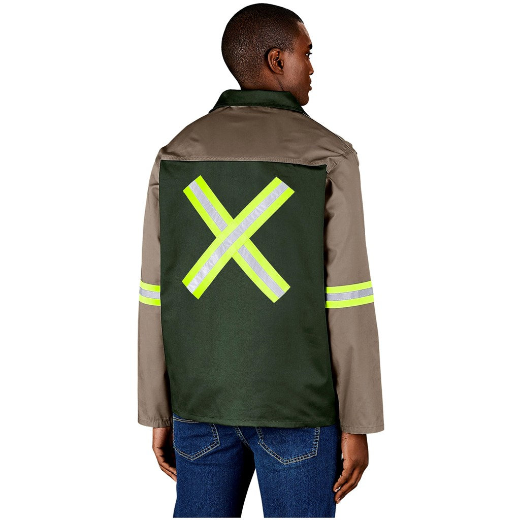 Site Premium Two-Tone Polycotton Jacket - Reflective Arms & Back - Yellow Tape-0