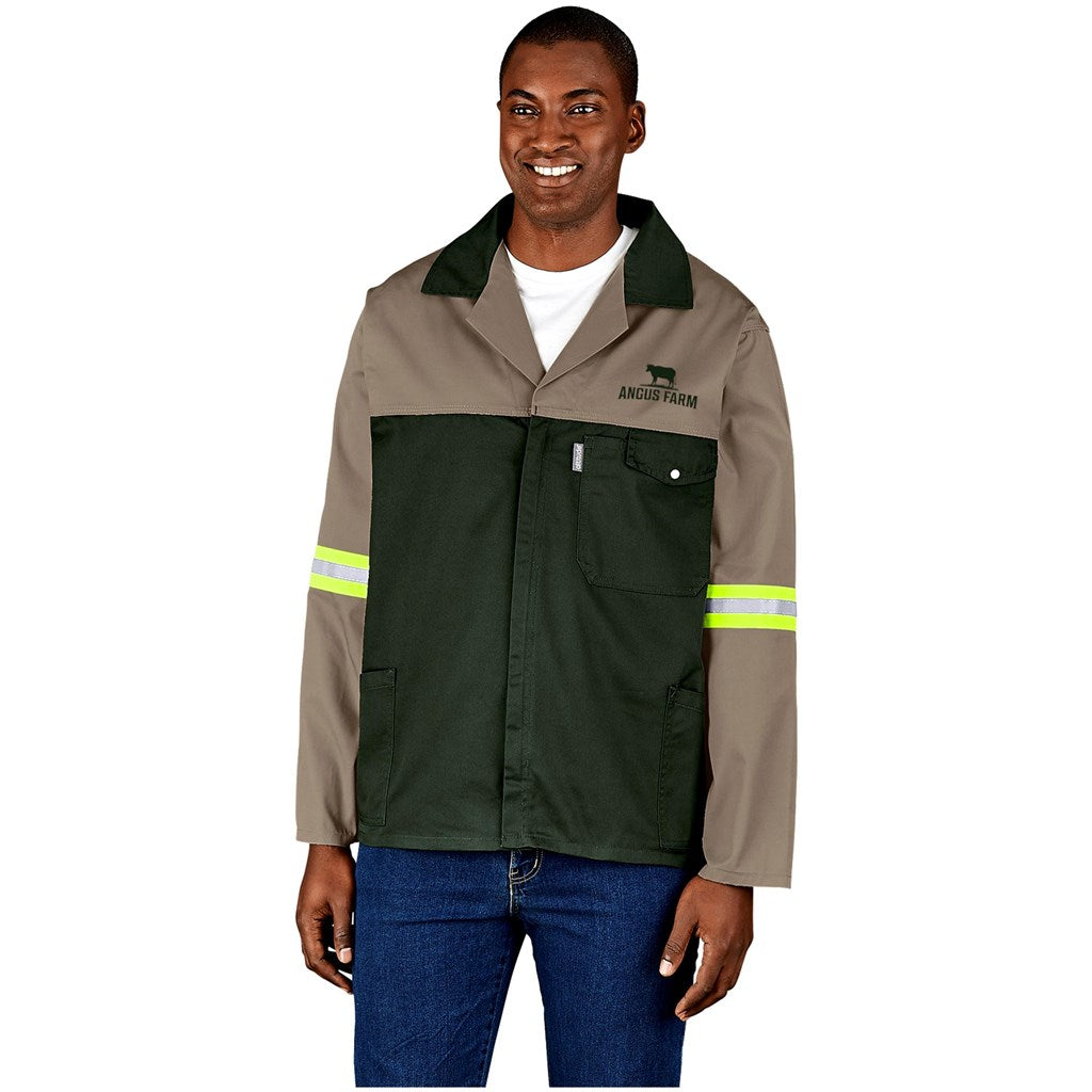 Site Premium Two-Tone Polycotton Jacket - Reflective Arms - Yellow Tape-0