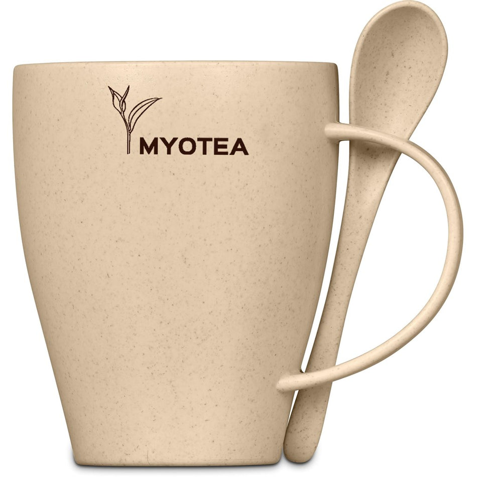 Okiyo Kawai Wheat Straw Mug & Spoon - 350ml-0