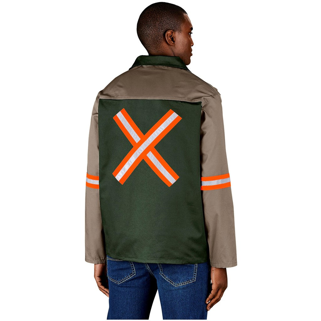 Site Premium Two-Tone Polycotton Jacket - Reflective Arms & Back - Orange Tape-0