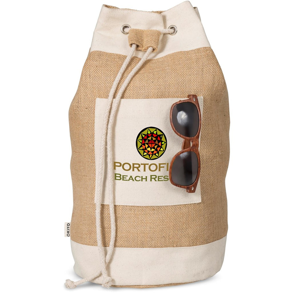 Okiyo Suna Jute & Cotton Beach Rucksack-0