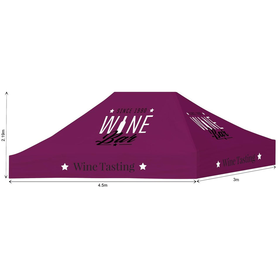 Ovation Sublimated Gazebo 4.5m X 3m - Roof  (Excludes Hardware)-0