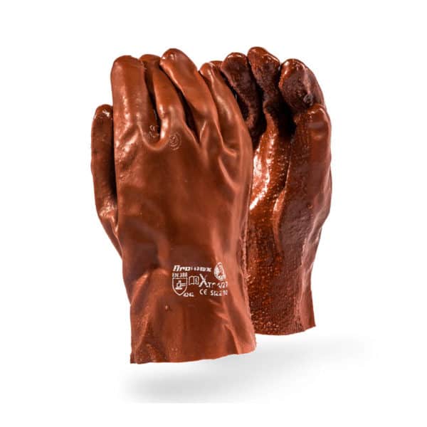 DROMEX XTRA BROWN PVC ROUGH FINISH GLOVES