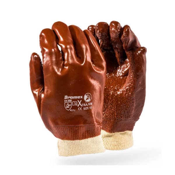 DROMEX XTRA BROWN PVC ROUGH FINISH GLOVES